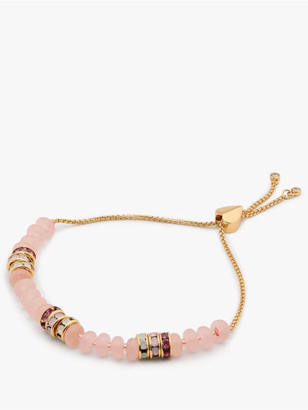 Kate Spade Gold-Tone Pink Beaded Adjustable Bracelet